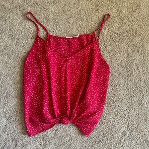 Lush Red Floral Knot Front Cami Spaghetti‎ Strap Top | Size M